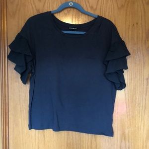 NWOT Express grey tee. Cute sleeve detail!